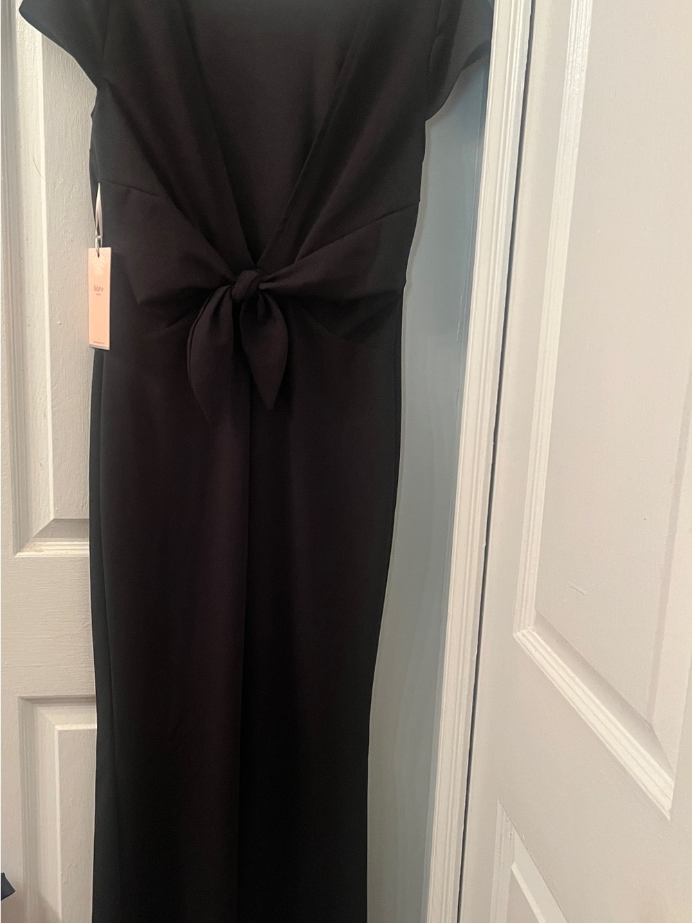 Tie-Front Black Maxi Dress - Women